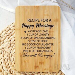 Custom Individual Charcuterie board - Recipe for a Happy Marriage Handcrafted